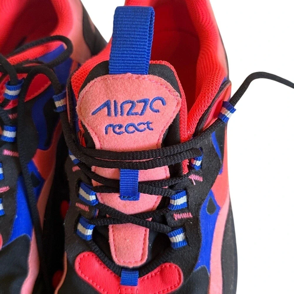 Nike Air Max 270 React Low‎ Black Crimson Blue Size 6Y